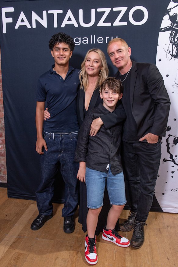 Fantauzzo with wife Asher Keddie and sons Luca (left) and Valentino.