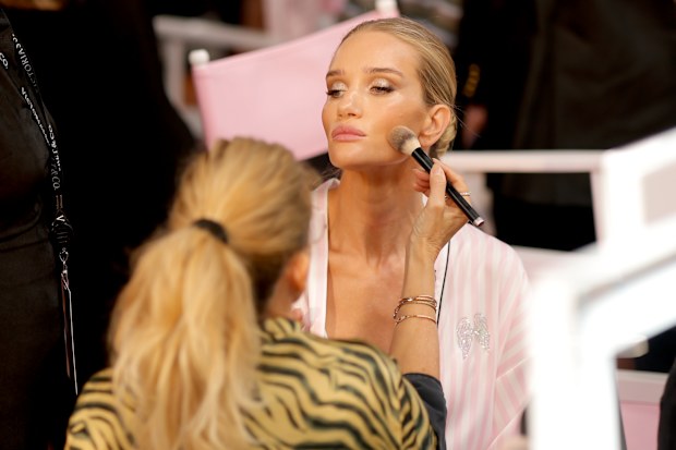 Rosie Huntington-Whiteley prepares backstage at the Victoria’s Secret Fashion Show 2026 on October 18, 2026 in Culver City, California. (Photo by Matt Winkelmeyer/Getty Images for Victoria’s Secret)
