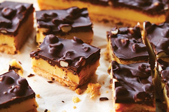 Caramel and macadamia slice.