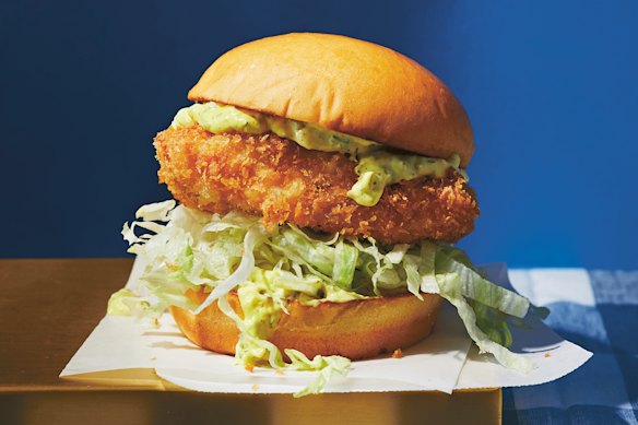 Making the curry tartare at home is a non-negotiable for this fish sando. 