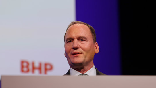 Ken MacKenzie chairman of BHP at the AGM.