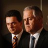 Former prime minister Malcolm Turnbull, pictured with Nick Xenophon in 2009, suggests the former senator is being employed by Huawei for more than just his legal expertise. 