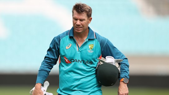 David Warner at the Oval on Tuesday.