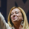 Wants Italians to feel proud: Giorgia Meloni attends a rally in Rome.