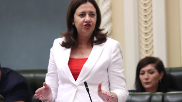 Queensland Premier speaks in Parliament on Thursday.