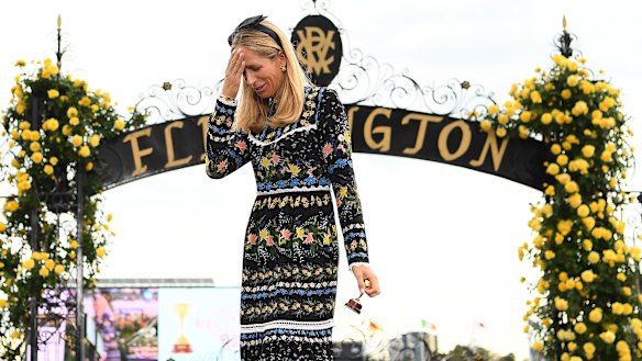 Sophie Magnier hangs her head after drawing barrier 24 for Magic Wand.