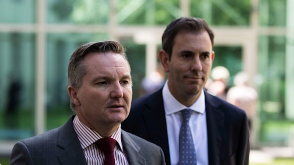 Shadow treasurer Chris Bowen and Shadow Finance spokesman Jim Chalmers. 