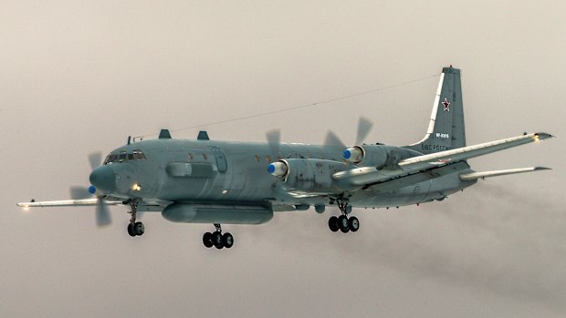 An IL-20 electronic intelligence plane of the Russian air force similar to the one downed in Syria last week.