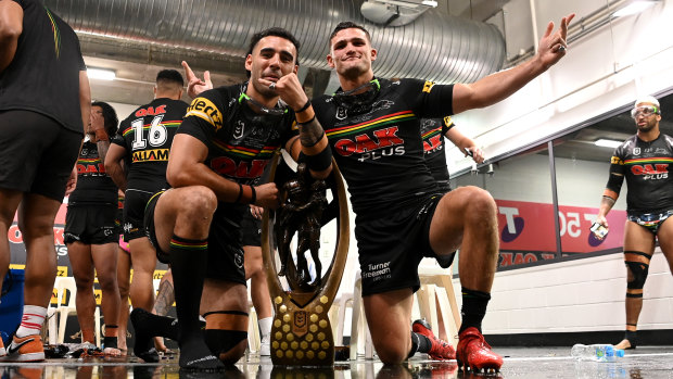 The Panthers may have crossed the line in their grand-final celebrations.