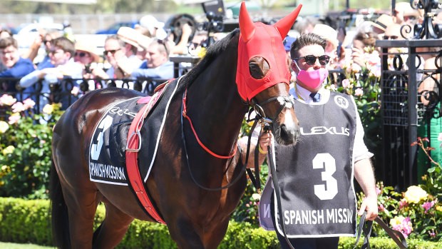 Spanish Mission in the mounting yard prior to the 2021 Melbourne Cup.