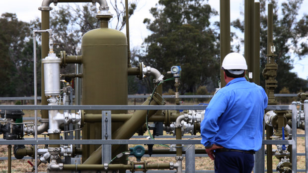 A Santos project near Narrabri ... ... the government insists gas is part of a greener energy solution. 