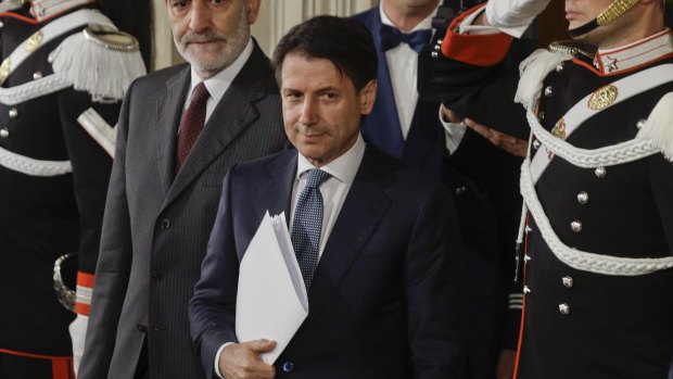 Giuseppe Conte met with the Italian President to confirm that he has been tapped to lead a coalition government.
