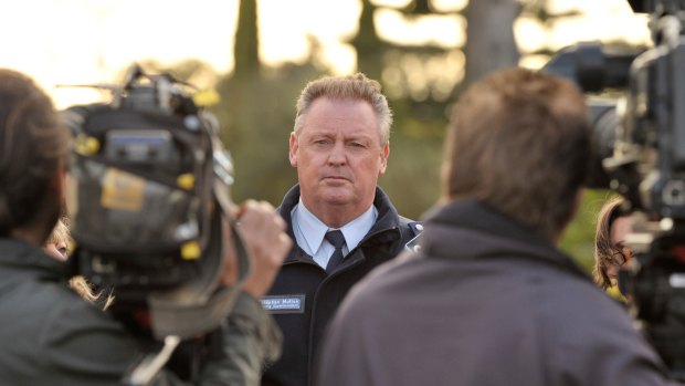 Stephen Mutton addresses media during the 44-hour siege with Christopher Binse.