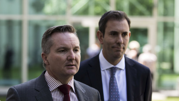 Shadow treasurer Chris Bowen and Shadow Finance spokesman Jim Chalmers. 