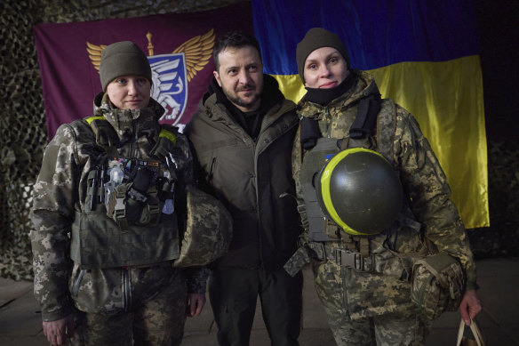 President Volodymyr Zelensky during his visit to Sloviansk, Donbas region, Ukraine, this week.