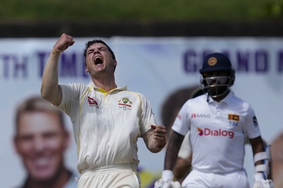 Mitch Swepson claimed 5-89 in the first Test in Galle.