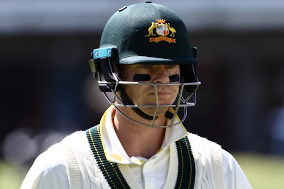 Steve Smith on the final day of the second Test.