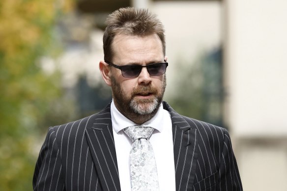 Doctor Sean Runacres arrives at the Coroners Court of Victoria to give evidence  on Wednesday.