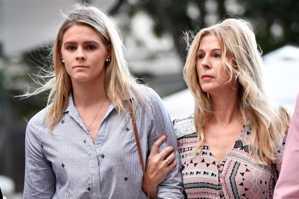 Shayna Jack, flanked by her mother Pauline, collapsed in tears after running the gauntlet of cameras ahead of her ASADA meeting in August.