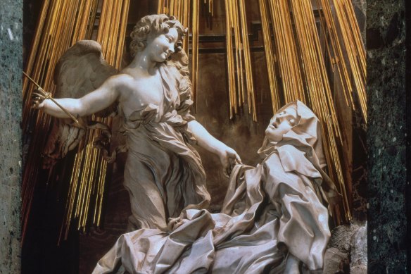 Ecstasy of Saint Teresa of Avila, a sculpture by Gian Lorenzo Bernini, in the Church of Santa Maria della Vittoria, Rome.