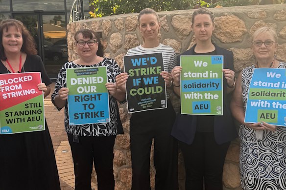 Independent Education Union members at St Joseph’s Mildura.