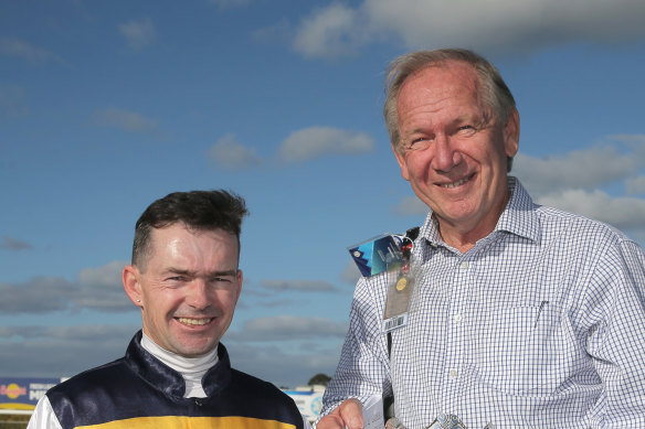 Syndicator Terry Henderson, pictured (right) with jockey Dean Yendall, says horses like Involved should never be allowed to come to Australia.