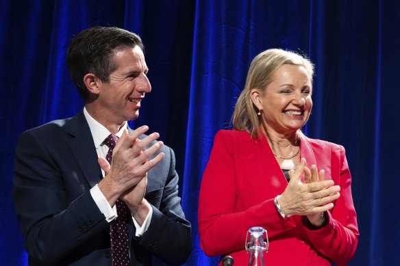 Simon Birmingham and Sussan Ley in 2023.