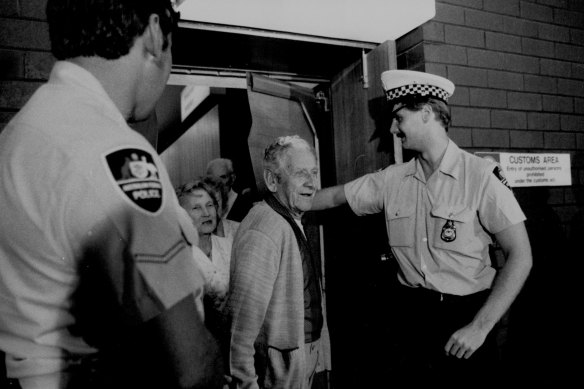 Survivors at Sydney's Kingsford Smith Airport. February 17, 1986. 