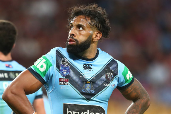 Josh Addo-Carr in action for the Blues.