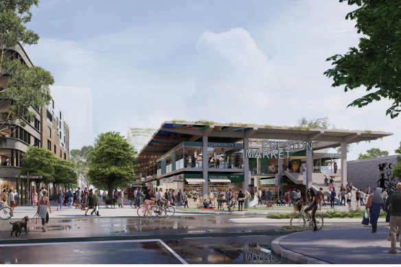 Artist’s impression of the renewed Preston Market, as proposed by the site owners.