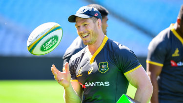David Pocock at Friday's Wallabies captain's run.
