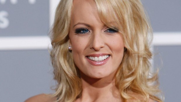 Stormy Daniels arrives for the 49th Annual Grammy Awards in 2007.