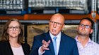 Dutton speaks to the media in Nelson Bay on the NSW Central Coast this morning.