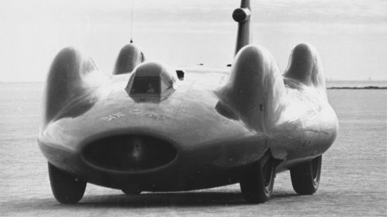 The Bluebird CN7 at Lake Eyre, 1963.