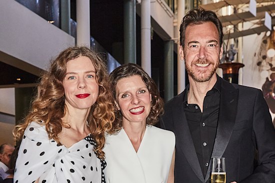 Bianca Spender, Allegra Spender, Alex Schuman attending the Carla Zampatti exhibition at the Powerhouse Museum.