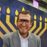 Rabbi Gabi Kaltmann at the Pillars of Light celebration at Federation Square on Wednesday evening.