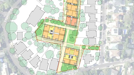 Sketches drawn up by Cove Architects indicate buildings between six and eight storeys tall could be built above a Woollahra station.
