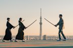 Morning Kenjutsu Practice above Tokyo.