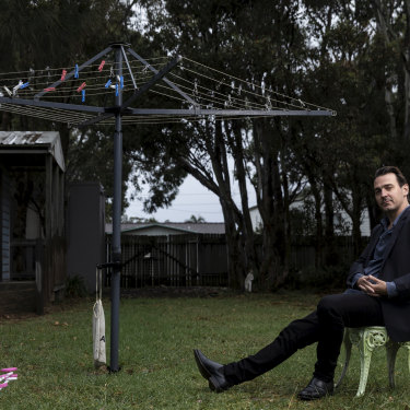Ewen Leslie at his current base in Culburra Beach, on the NSW South Coast. “When he does get that role that makes him a household name in America, it will be because they wanted him,” says his friend, performer Tim Minchin.