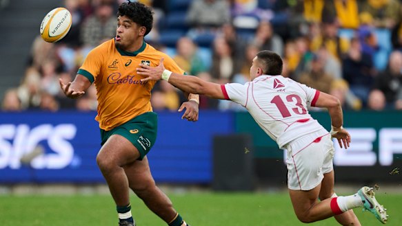 Isaac Kailea in action for the Wallabies.