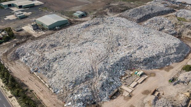 An aerial view of the Lara recycling site whoise owner breached safety orders.