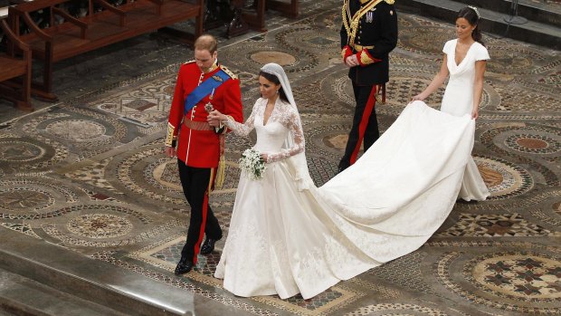 William and Kate with Pippa Middleton, who made her own headlines.