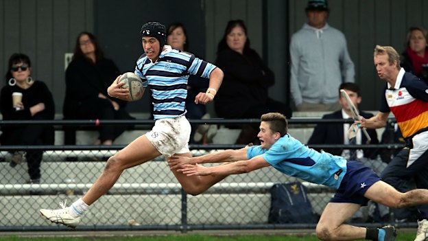 One of the first photos of Joseph Suaalii in action, playing for the GPS first XV at the age of 14.