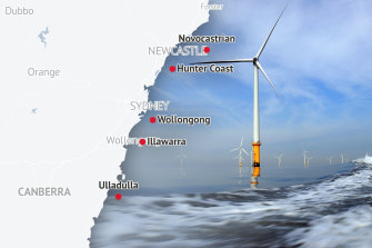 As big as two Harbour bridges: The giant wind farms you’ll see from the coast