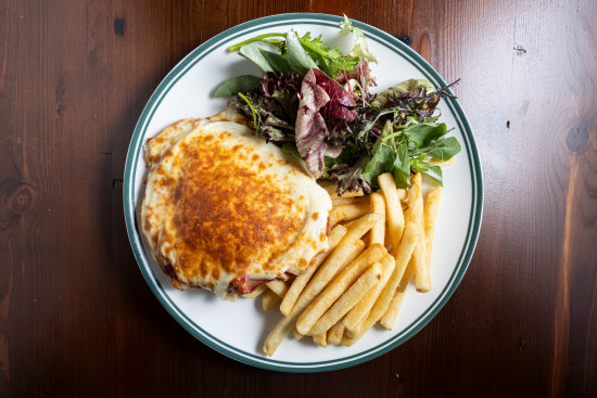 The chicken parmigiana at the Central Club Hotel in North Melbourne. 