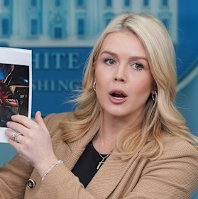 White House press secretary Karoline Leavitt speaks to reporters in January.