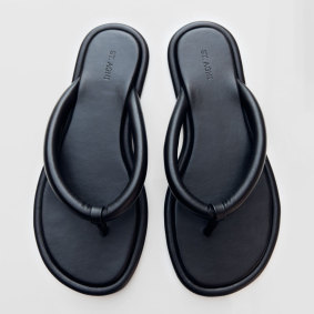 Renee Bargh “lives in” these “Sumi” slides from Byron Bay label St Agni.