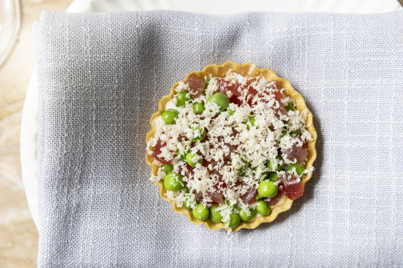 Yellowfin tuna tartlet.