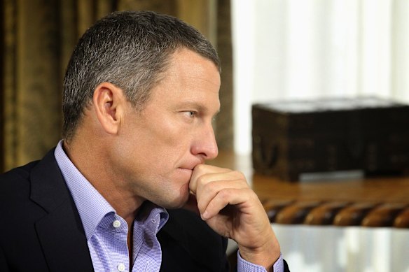 Lance Armstrong listens as he is interviewed by talk show host Oprah Winfrey during taping for the show “Oprah and Lance Armstrong: The Worldwide Exclusive” in Austin, Texas in 2013. Armstrong confessed to using performance-enhancing drugs to win the Tour de France.