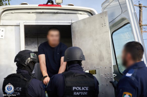 A man is arrested in south-west Sydney on Tuesday